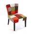 Fauteuil Chaise en tissu Patchwork coloré et pieds bois 64x62x56cm GREEN