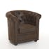 Fauteuil chesterfield microfibres chocolat BRITISH
