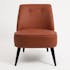 Fauteuil Club brique 72,5x57x70cm MAXIME