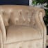Fauteuil club en velours taupe WELLS