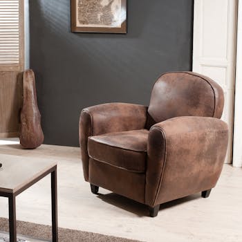 Fauteuil club marron PANAMA
