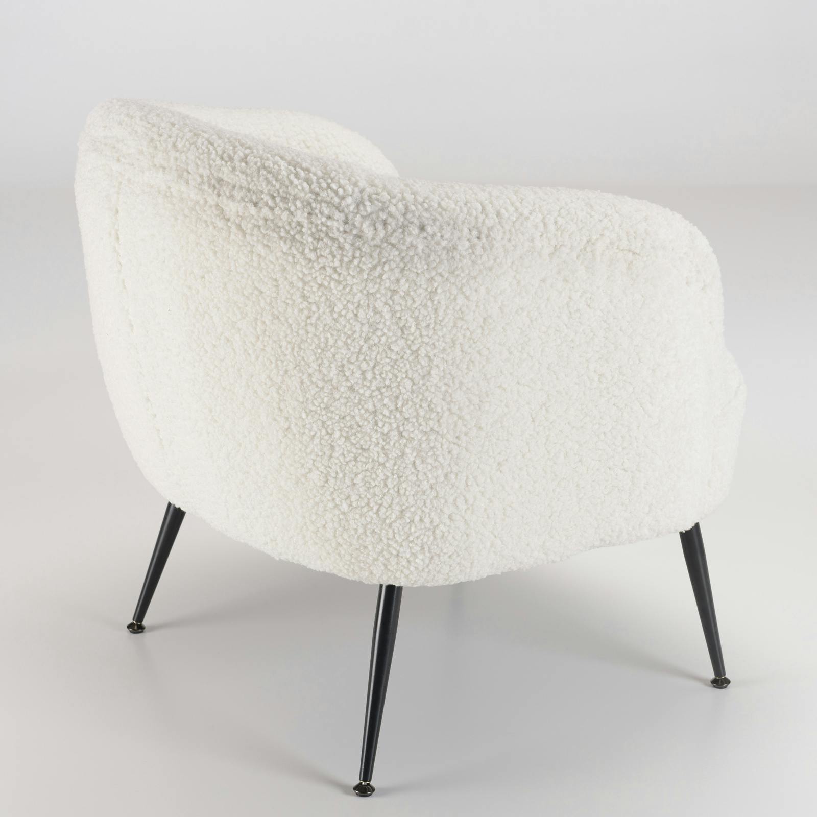 Fauteuil Lounge Paris Prix - Tissu Bouclette Beige, 76x71x67cm, Design Moderne