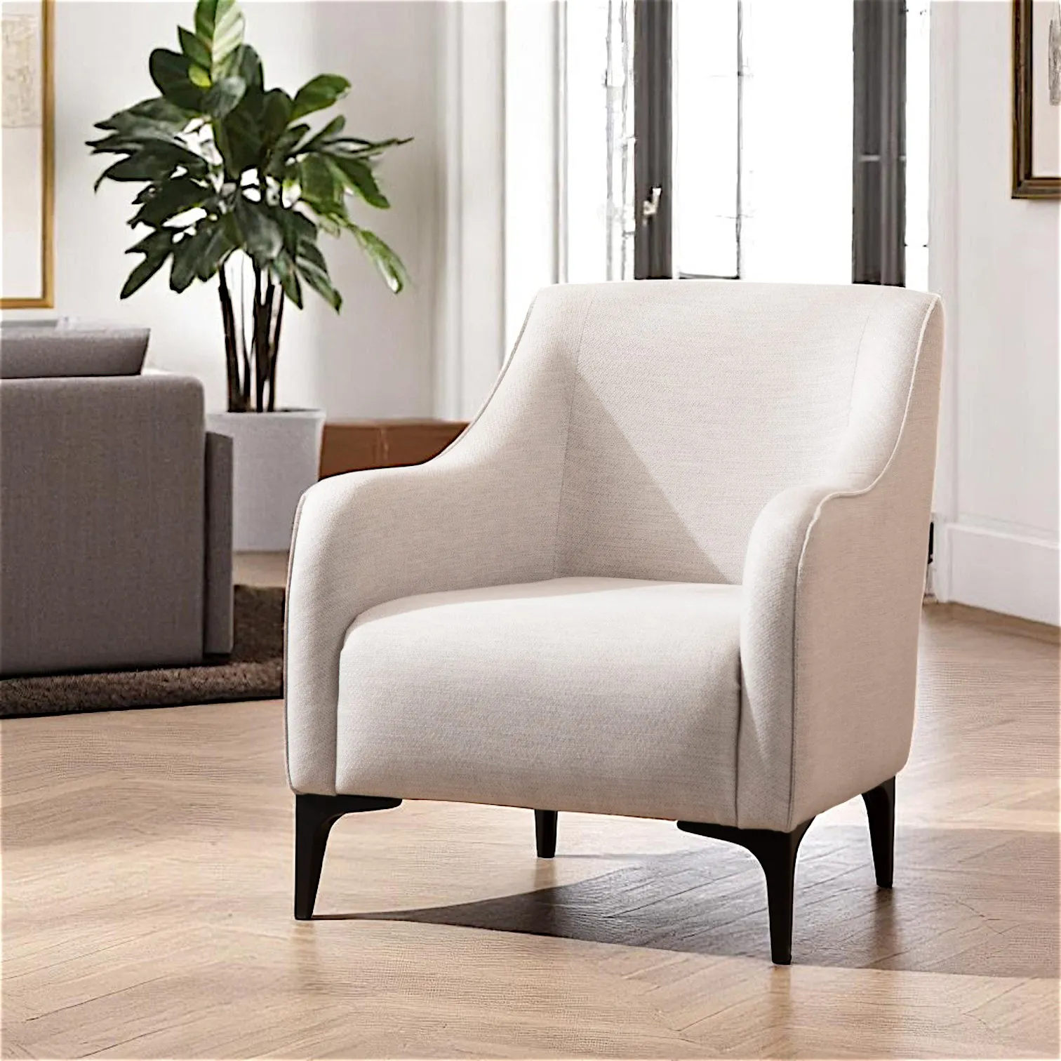 Fauteuil Contemporain En Cuir - Moderne - Avec Repose-pieds - Occasion