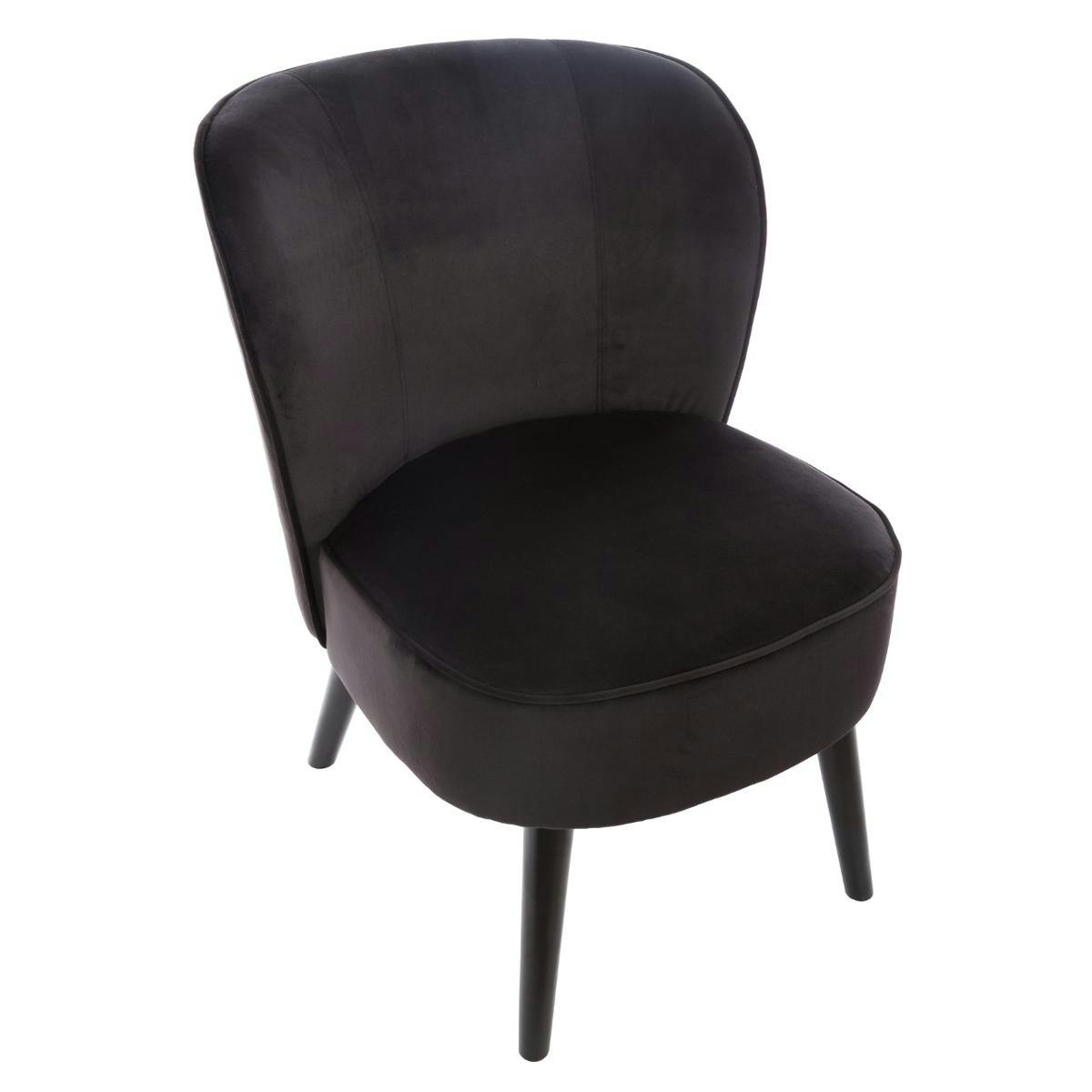 Fauteuil contemporain velours noir