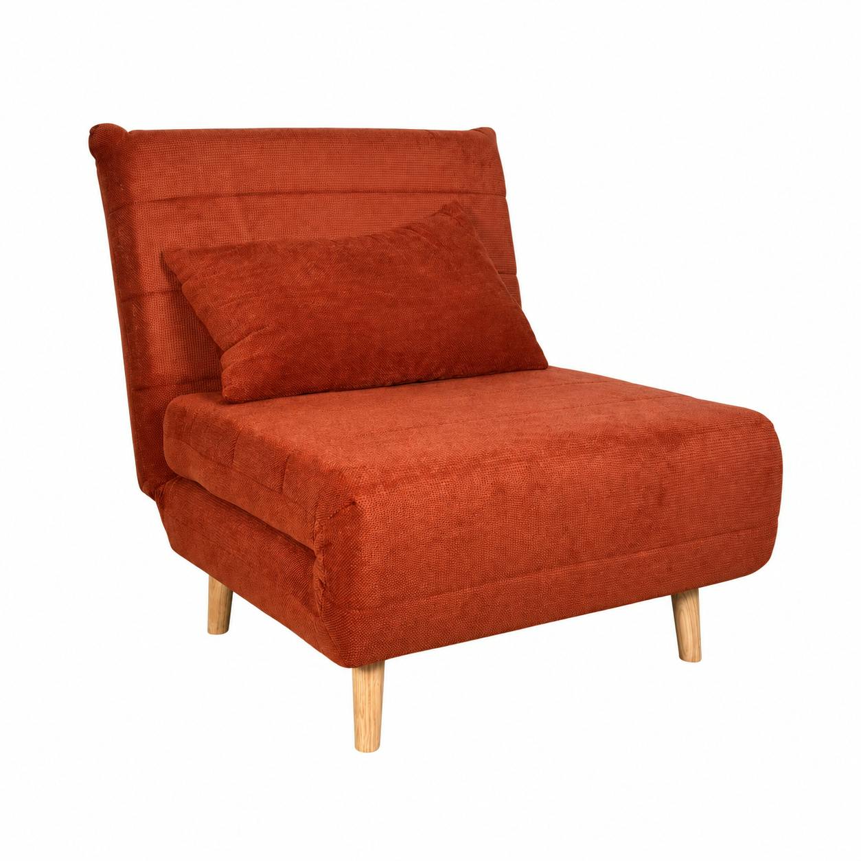 Fauteuil convertible 1 place rouille - coussin inclus PALAU
