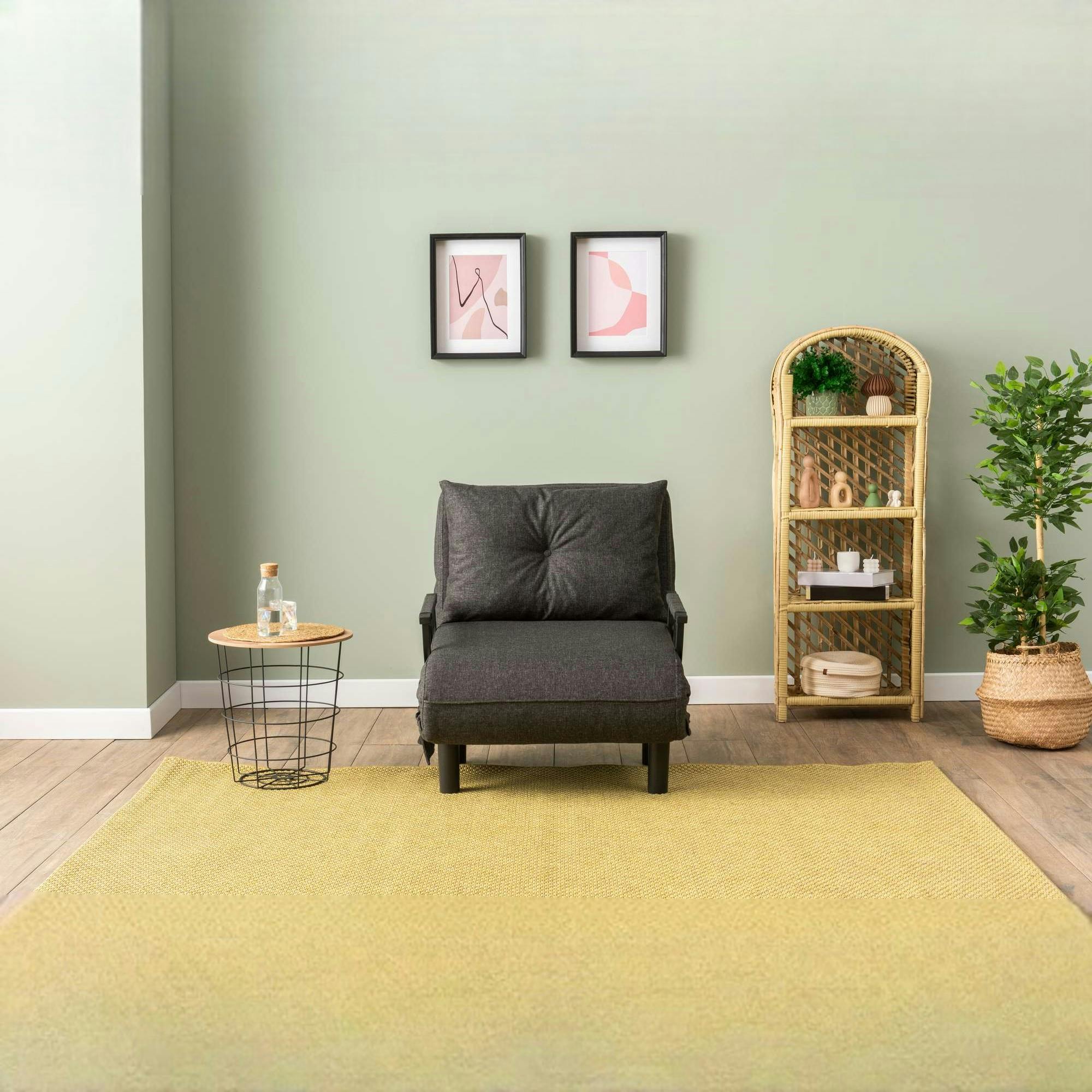 Fauteuil convertible anthracite couchage 175 cm IBARRA