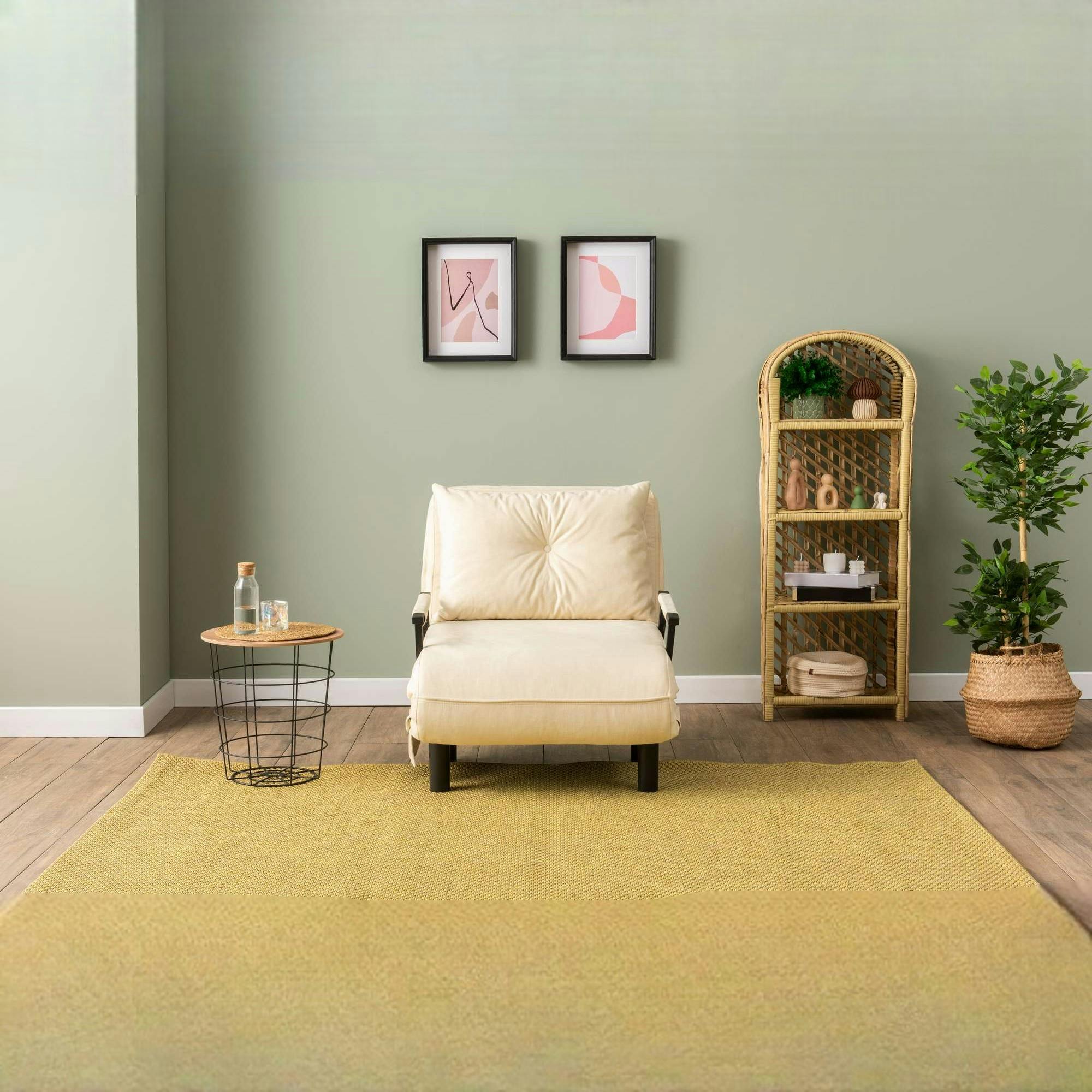 Fauteuil convertible écru inclinaison réglable 175 cm IBARRA