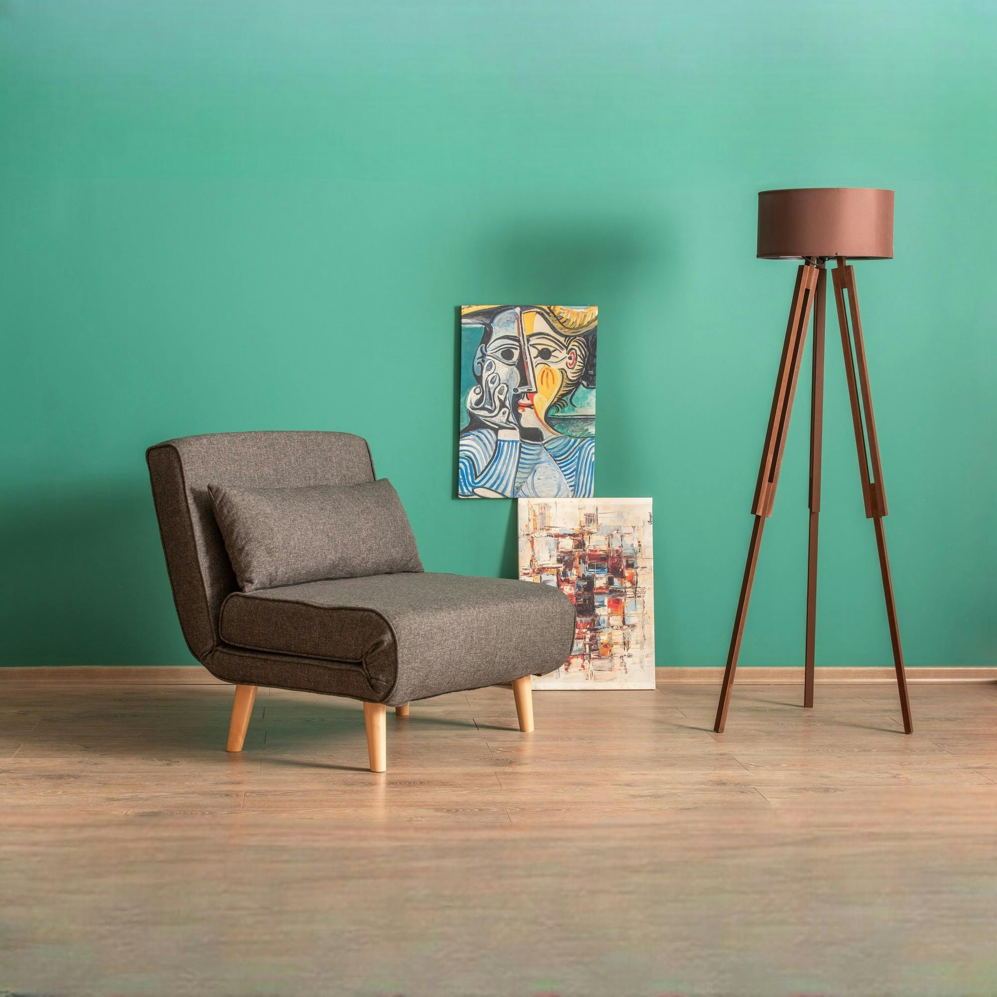 Fauteuil convertible gris chiné, couchage 180 cm COPALA