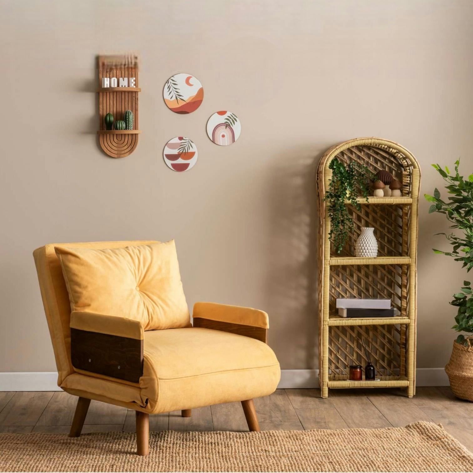 Fauteuil convertible jaune 1 place couchage 190 cm LOJA