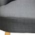 Fauteuil crapaud dossier capitonné tissu couleur gris pieds bois 67x59x71cm LYLIE