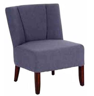 Fauteuil crapaud tissu anthracite et pieds cèdre 58x59x69cm CROC