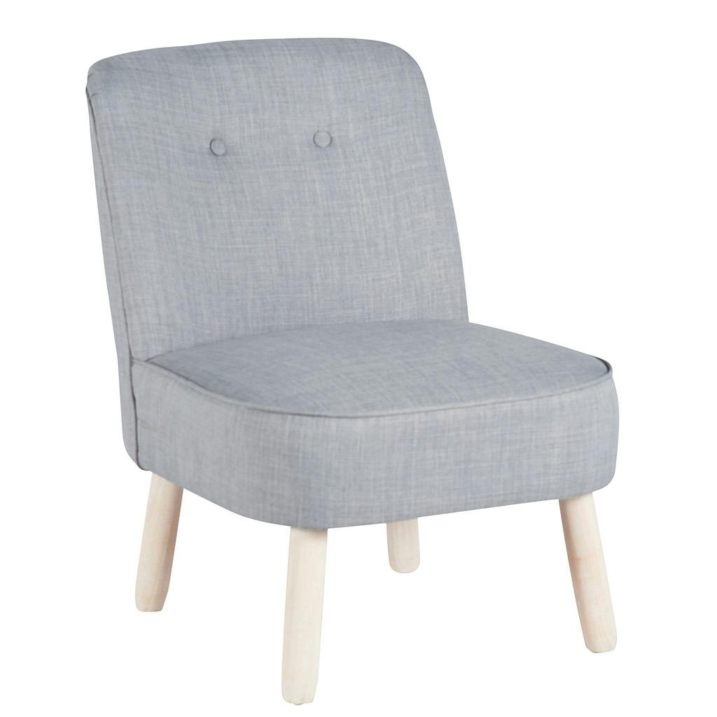 Fauteuil crapaud tissu gris clair L54xP66xH75 BRADPIT