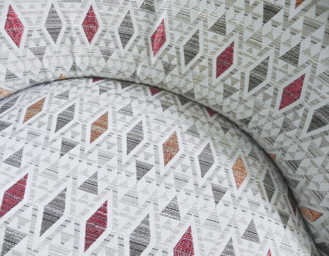 Fauteuil Crapaud tissu motifs gris rouge LANZAROTE ref. 30020687