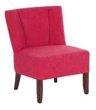 Fauteuil crapaud tissu rose et pieds cèdre 58x59x69cm CROC