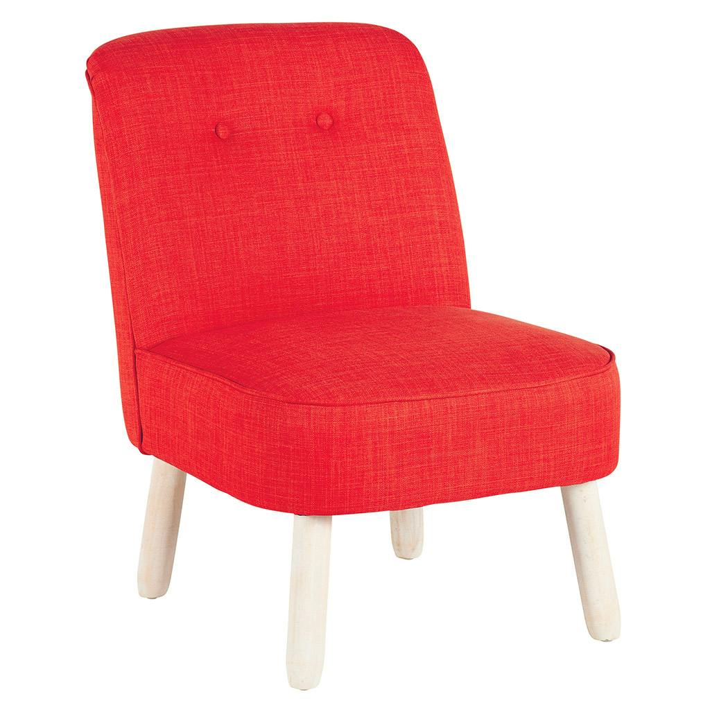 Fauteuil crapaud tissu rouge L54xP66xH75 BRADPIT