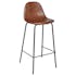 Chaise haute de bar en tissu marron et metal de style contemporain