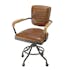 Fauteuil de bureau cuir brun sur roulettes PRESTON