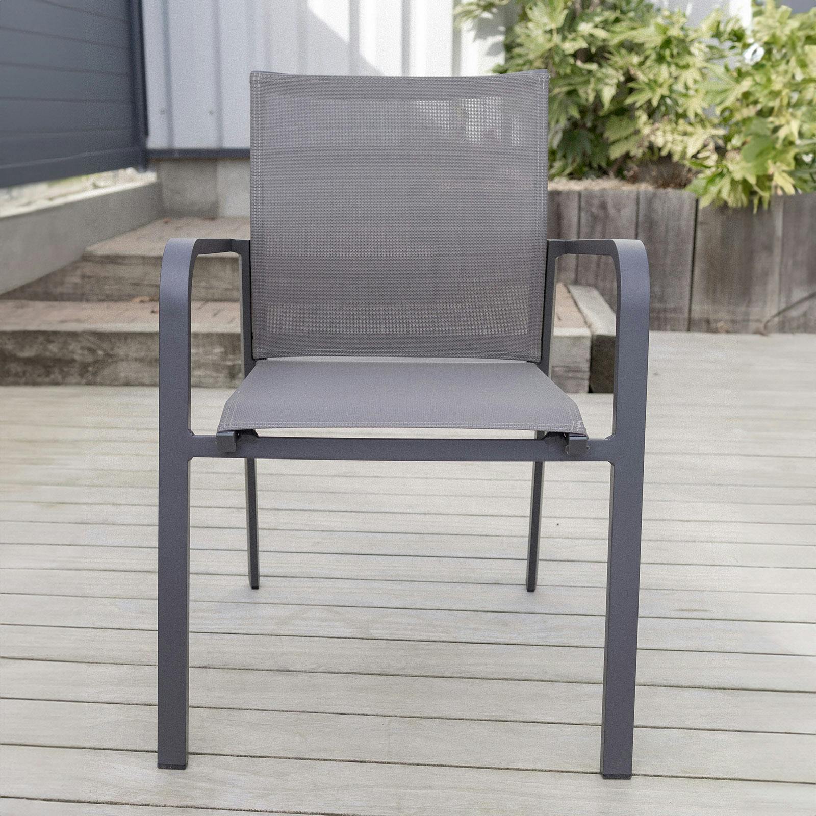 Fauteuil de jardin aluminium gris NICE