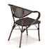 Fauteuil de jardin bistrot acier et tissu marron (lot de 2) GIJON