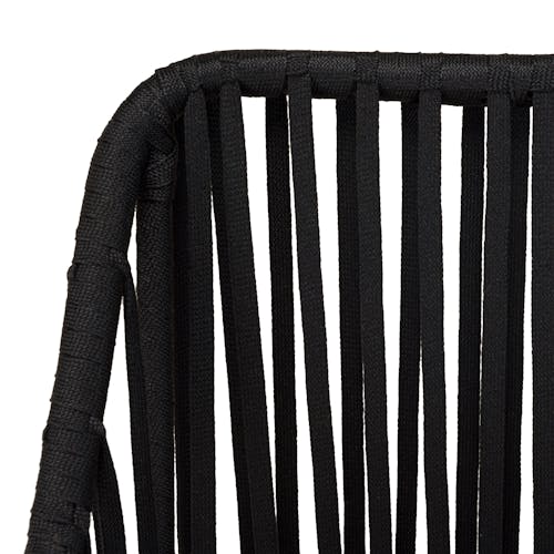 Fauteuil de jardin cordage noir 1 coussin gris anthracite (lot de 2) GIJON