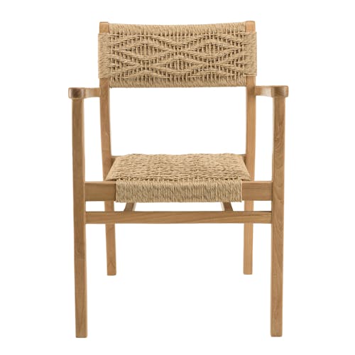 Fauteuil de jardin en teck tressage motif losanges (lot de 2) SUMMER