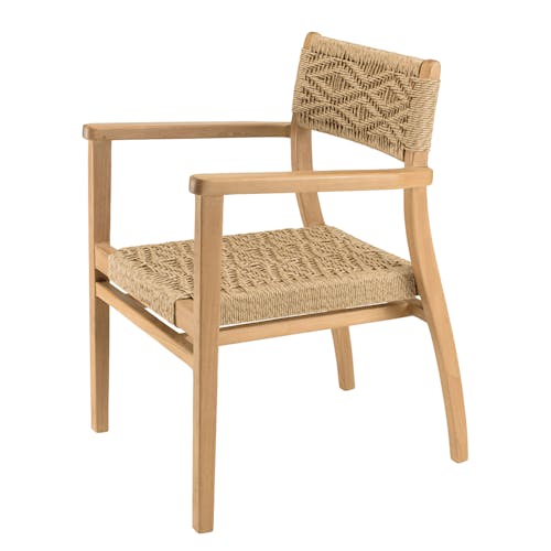 Fauteuil de jardin en teck tressage motif losanges (lot de 2) SUMMER