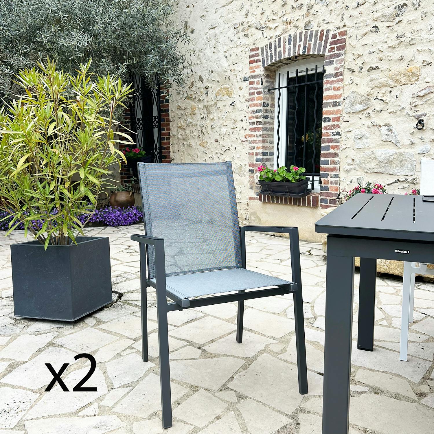 Fauteuil de jardin gris anthracite en aluminium (lot de 2) OSLO