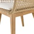 Fauteuil de jardin teck et assise tressée beige avec coussin blanc (lot de 2) SUMMER