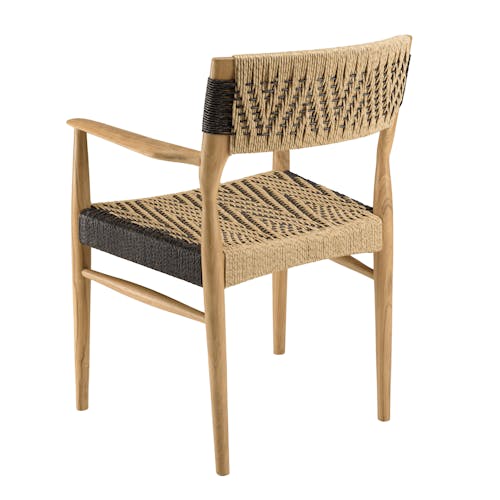 Fauteuil de jardin teck et cordes synthétiques tressées (lot de 2) SUMMER