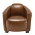 Fauteuil de salon cabriolet cuir brun PRESTON