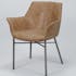 Chaise fauteuil en tissu marron pieds metal style contemporain