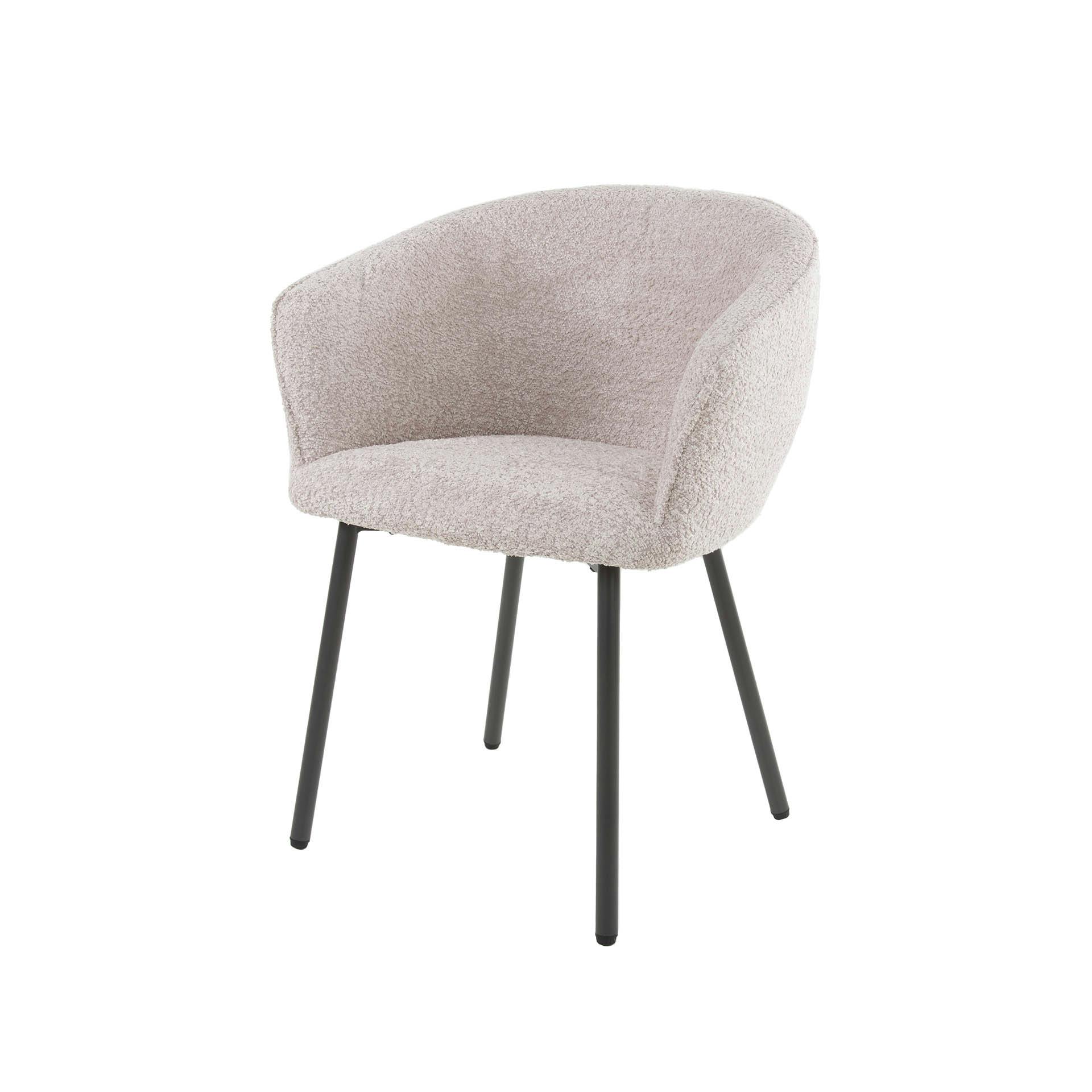 Fauteuil de table en bouclette rose (lot de 2) GALWAY