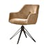 Fauteuil de table en velours beige sable pivotant MELBOURNE (lot de 2)