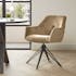 Fauteuil de table en velours beige sable pivotant MELBOURNE (lot de 2)