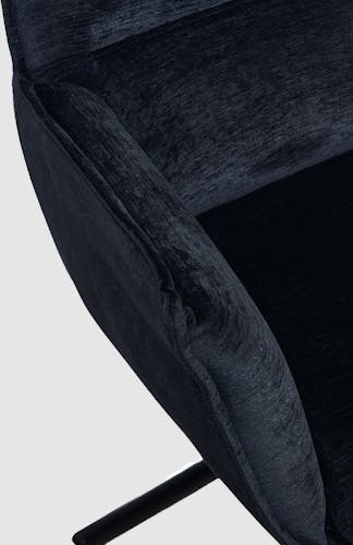 Fauteuil de table en velours noir avec retour (lot de 2) PALERME