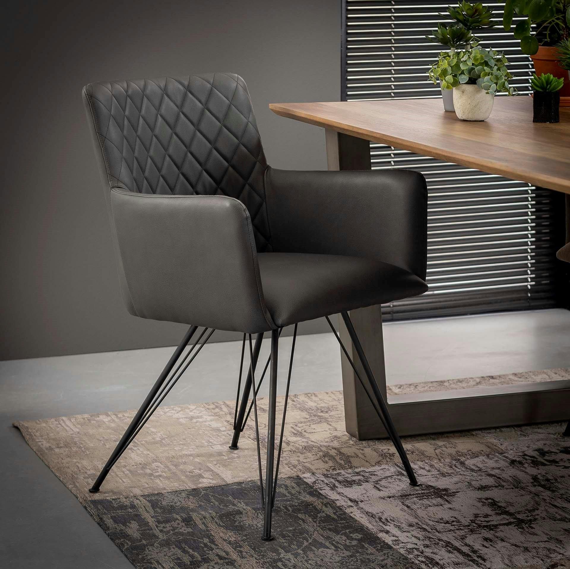 Chaise fauteuil en tissu gris pieds metal style contemporain
