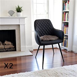 Fauteuil de table noir vintage (lot de 2) SAVONE
