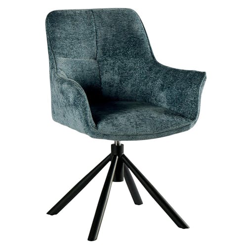 Fauteuil de table pivotant tissu bleu (lot de 2) IENA