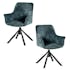 Fauteuil de table pivotant tissu bleu (lot de 2) IENA