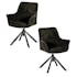 Fauteuil de table pivotant tissu noir (lot de 2) IENA