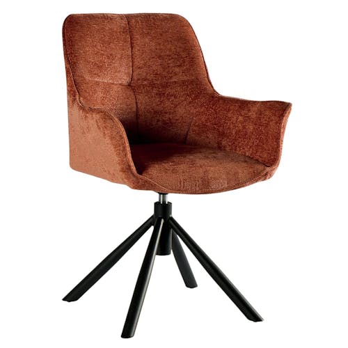 Fauteuil de table pivotant tissu terracotta (lot de 2) IENA