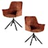 Fauteuil de table pivotant tissu terracotta (lot de 2) IENA