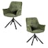 Fauteuil de table pivotant tissu vert (lot de 2) IENA