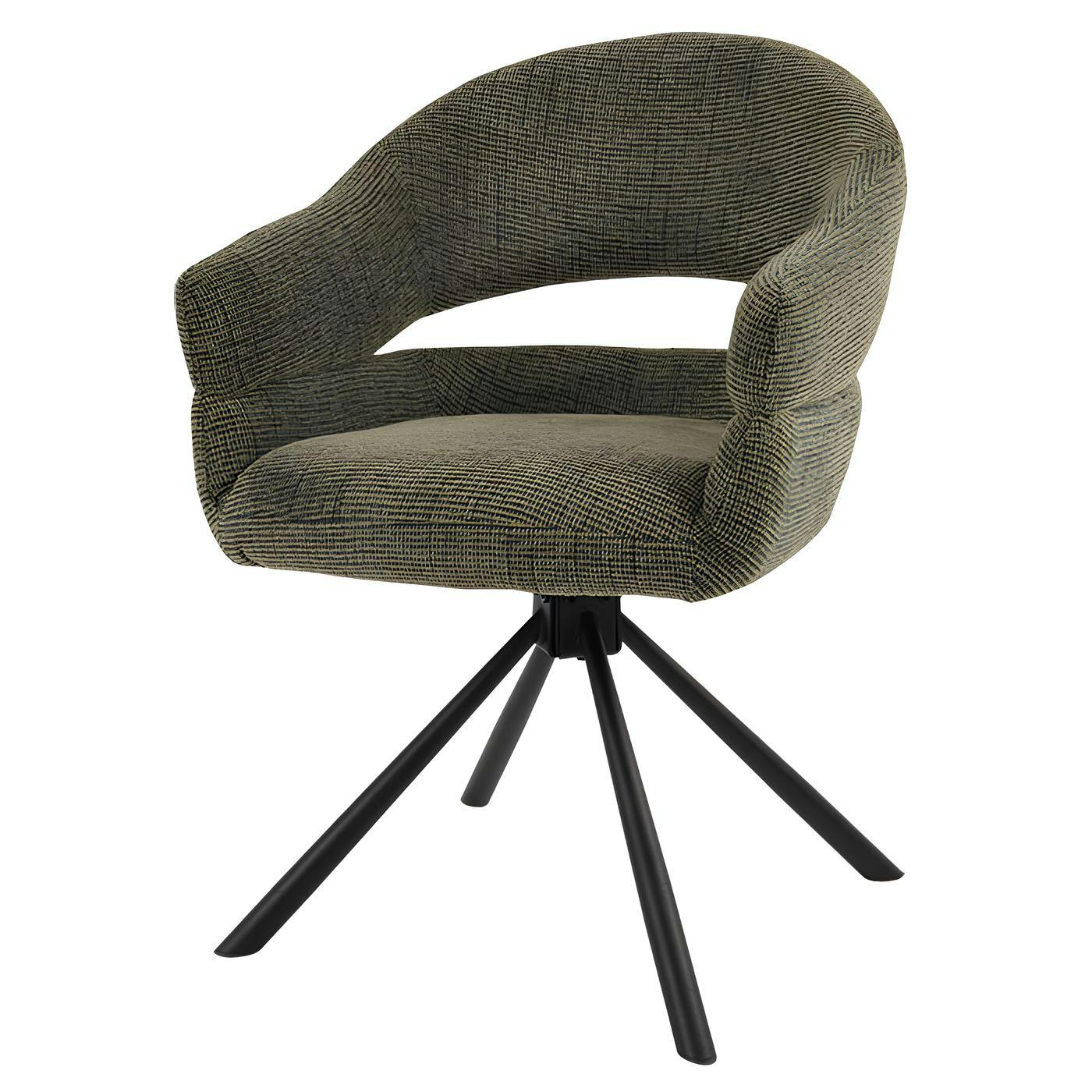 Fauteuil de table pivotant vert à dos ouvert (lot de 2) IENA