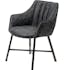 Chaise fauteuil en tissu noir pieds metal style contemporain
