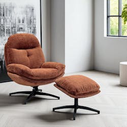 Fauteuil détente rouille pivotant avec repose-pieds IENA