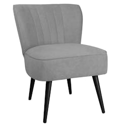 Fauteuil dossier rainuré tissu gris