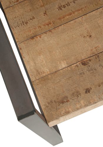 Fauteuil en bois naturel, armature métal noir 68x65x71cm
