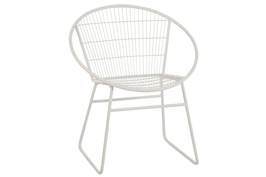 Fauteuil en métal blanc - 69x61x80cm