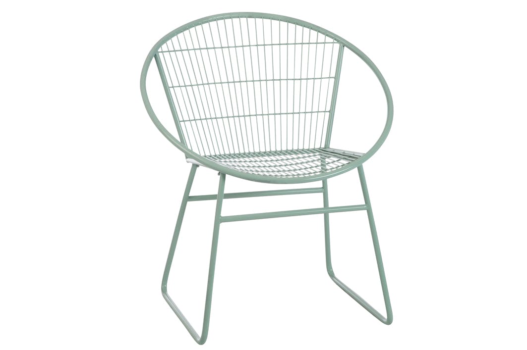 Fauteuil en métal bleu clair - 69x61x80cm